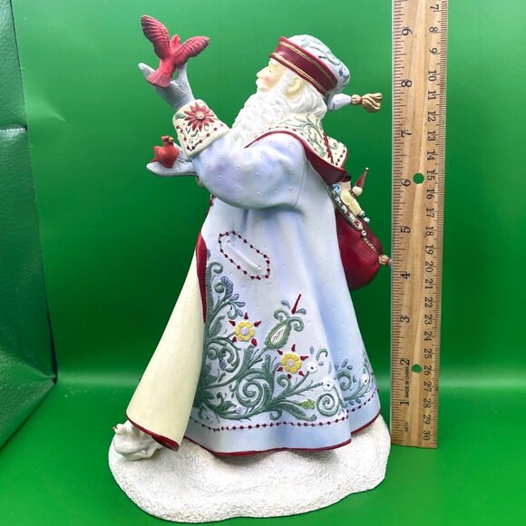 Lenox "A Christmas Traveler" Santa Claus Figurine Lynn Bywaters Cardinal Birds - Picture 5 of 16
